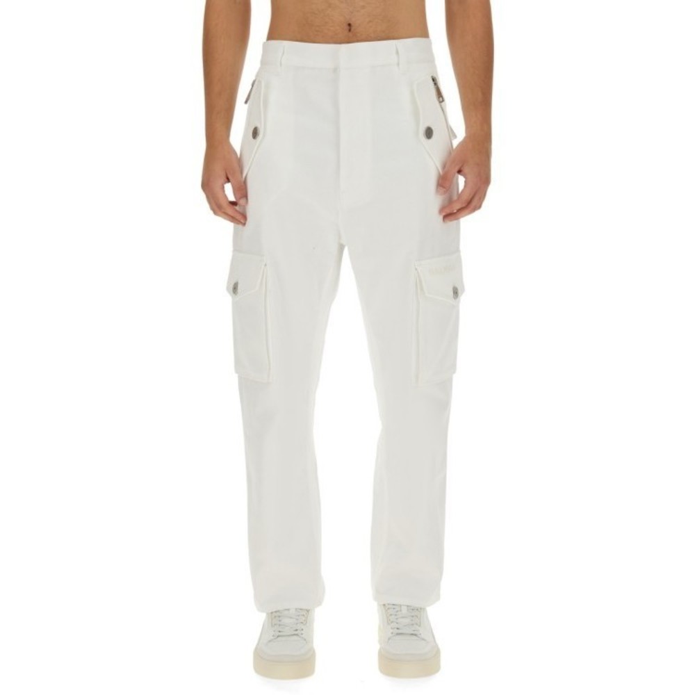 Balmain White Cotton Cargo Pants - NWT